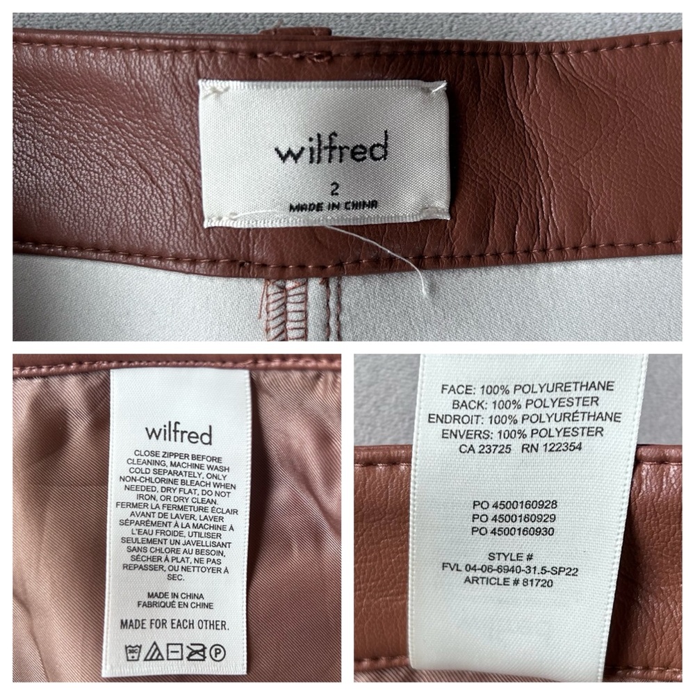 Aritzia Wilfred ~ The Melina Pant ~ Size 2 Tall ~ Brown ~ Brand New! - Picture 15 of 17